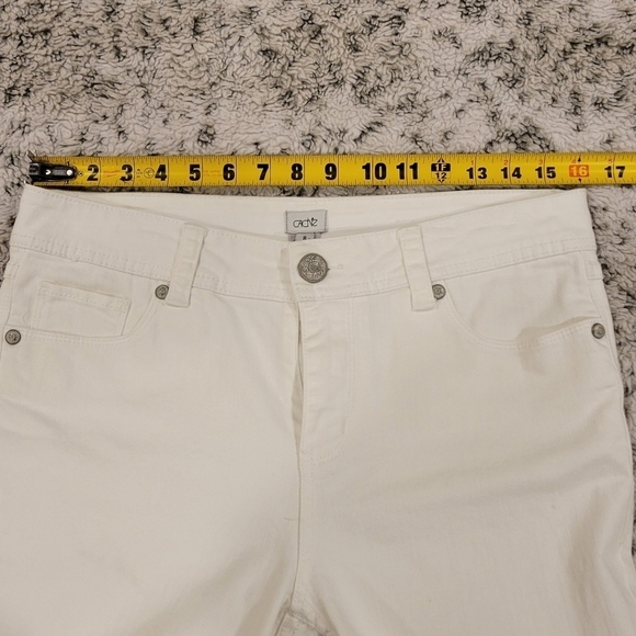 Cache SZ 8 White Embellished Crop Skinny Stretch Jeans - Picture 10 of 12